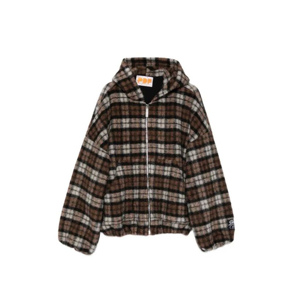 Pdf Men Checked Zip-Up Hoodie